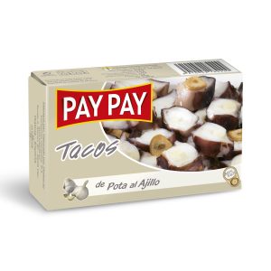 Tacos de pota al ajillo PAY-PAY